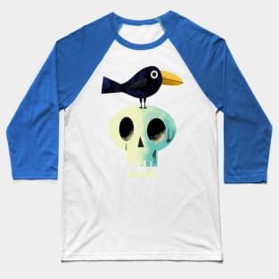 A Crow and a Skull Baseball T-Shirt